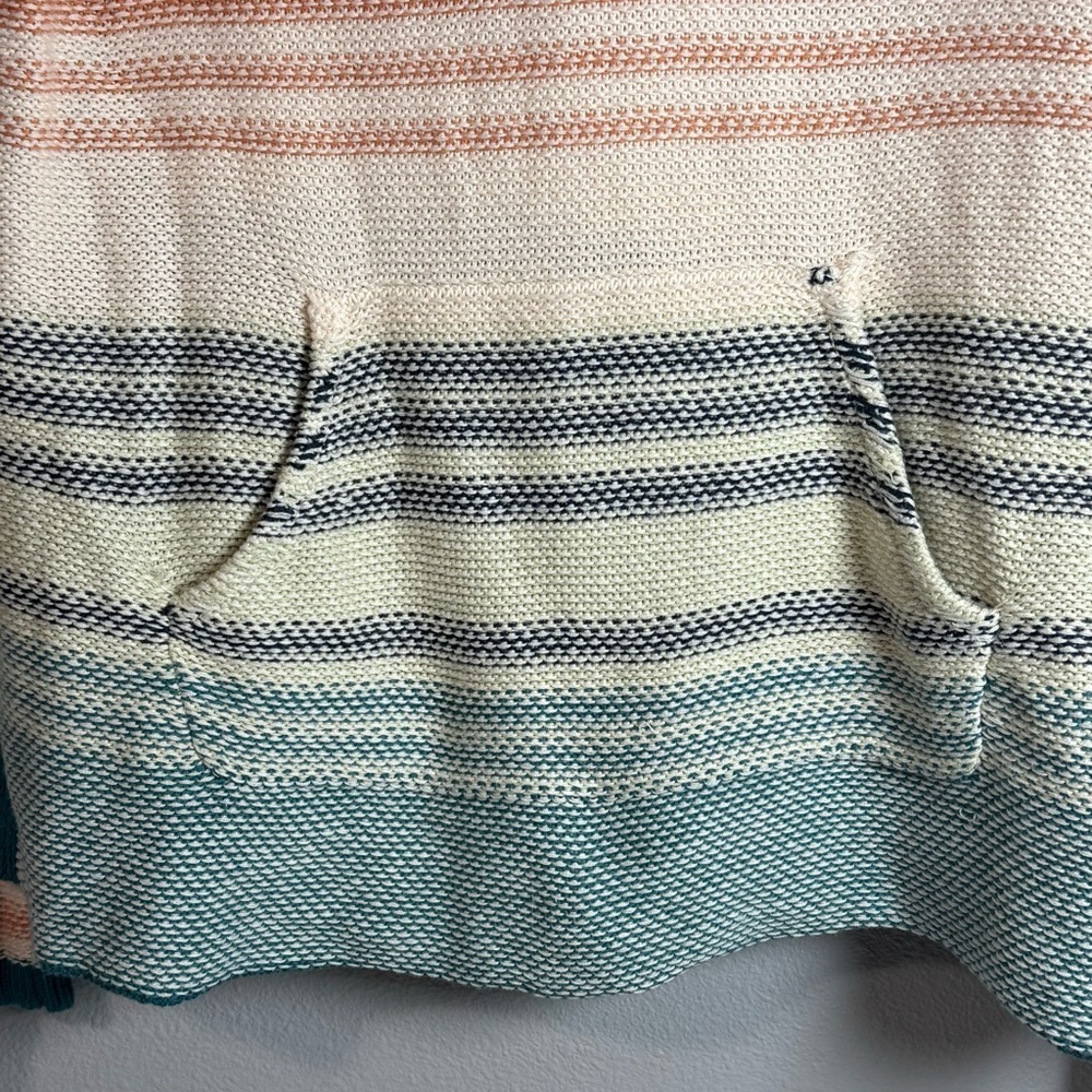 Hem & Thread Pastel Striped V-Neck Hoodie Sweater - Picture 5 of 7